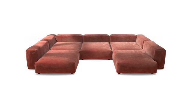 vetsak | Sofa Set 06 - Cord Velour - Brick | Sofa Modulable | 6.5 Places | Grand Sofa | Sofa en U | Sofa d'angle