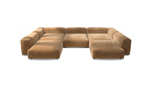 vetsak | Sofa Set 06 - Cord Velour - Camel | Sofa Modulable | 6.5 Places | Grand Sofa | Sofa en U | Sofa d'angle