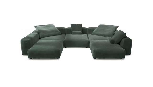 vetsak | Sofa Set 06 - Cord Velour - Hunter | Sofa Modulable | 6.5 Places | Grand Sofa | Sofa en U | Sofa d'angle