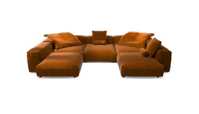 vetsak | Sofa Set 06 - Suave - Honey | Sofa Modulable | 6.5 Places | Grand Sofa | Sofa en U | Sofa d'angle