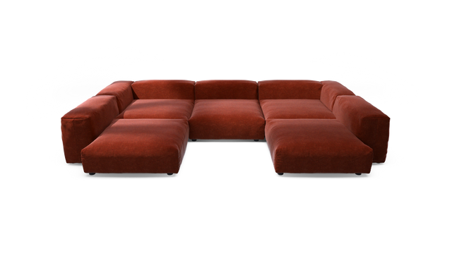 vetsak | Sofa Set 06 - Suave - Saffron | Sofa Modulable | 6.5 Places | Grand Sofa | Sofa en U | Sofa d'angle