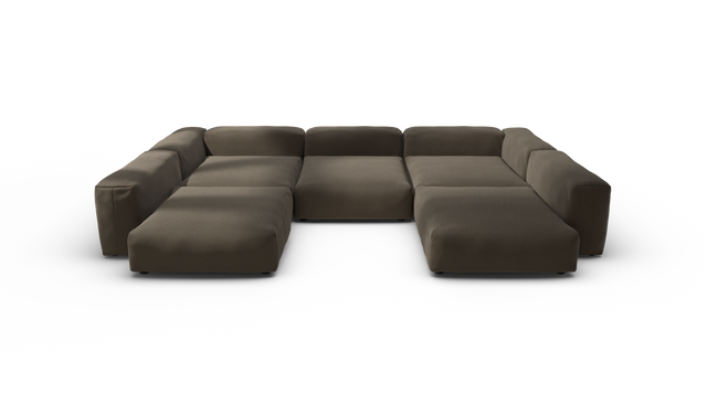 vetsak | Sofa Set 06 - Breeze - Brown | Sofa Modulable | 6.5 Places | Grand Sofa | Sofa en U | Sofa d'angle