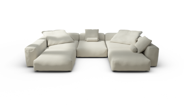 vetsak | Sofa Set 06 - Breeze - Ecru | Sofa Modulable | 6.5 Places | Grand Sofa | Sofa en U | Sofa d'angle