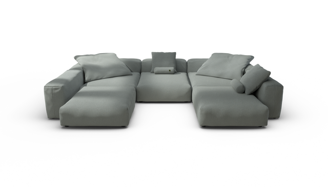 vetsak | Sofa Set 06 - Breeze - Sage | Sofa Modulable | 6.5 Places | Grand Sofa | Sofa en U | Sofa d'angle