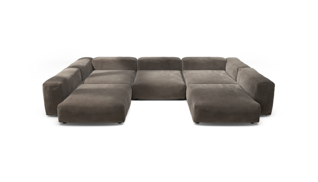 vetsak | Sofa Set 06 - Cord Velour - Mocha | Sofa Modulable | 6.5 Places | Grand Sofa | Sofa en U | Sofa d'angle