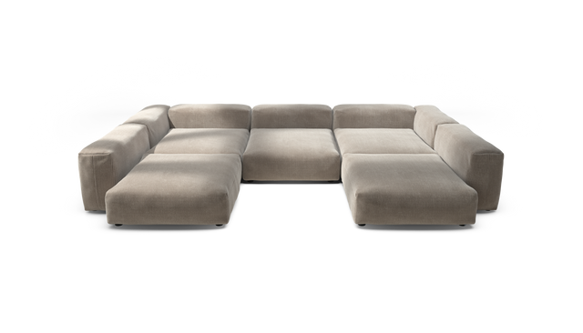 vetsak | Sofa Set 06 - Cord Velour - Platinum | Sofa Modulable | 6.5 Places | Grand Sofa | Sofa en U | Sofa d'angle