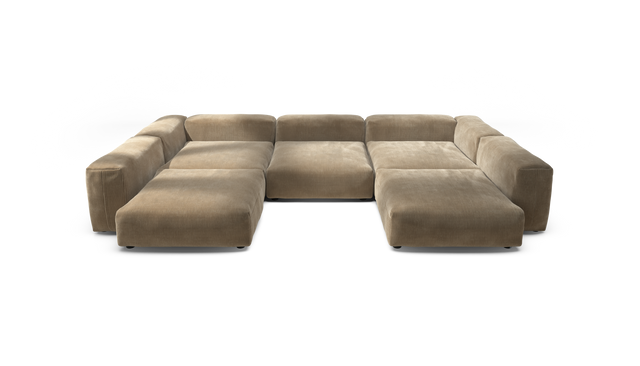 vetsak | Sofa Set 06 - Cord Velour - Sand | Sofa Modulable | 6.5 Places | Grand Sofa | Sofa en U | Sofa d'angle