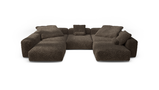 vetsak | Sofa Set 06 - Doodle - Cacao | Sofa Modulable | 6.5 Places | Grand Sofa | Sofa en U | Sofa d'angle