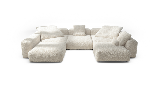 vetsak | Sofa Set 06 - Doodle - Creme | Sofa Modulable | 6.5 Places | Grand Sofa | Sofa en U | Sofa d'angle