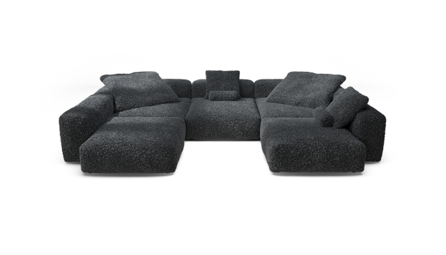 vetsak | Sofa Set 06 - Doodle - Dark Grey | Sofa Modulable | 6.5 Places | Grand Sofa | Sofa en U | Sofa d'angle