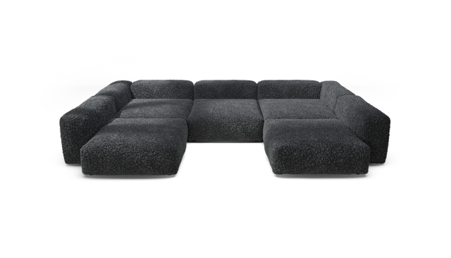 vetsak | Sofa Set 06 - Doodle - Dark Grey | Sofa Modulable | 6.5 Places | Grand Sofa | Sofa en U | Sofa d'angle