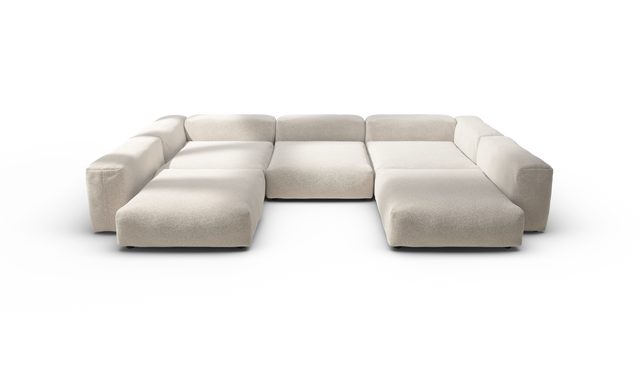 vetsak | Sofa Set 06 - Nub - Creme | Sofa Modulable | 6.5 Places | Grand Sofa | Sofa en U | Sofa d'angle