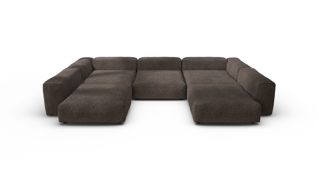 vetsak | Sofa Set 06 - Nub - Walnut | Sofa Modulable | 6.5 Places | Grand Sofa | Sofa en U | Sofa d'angle