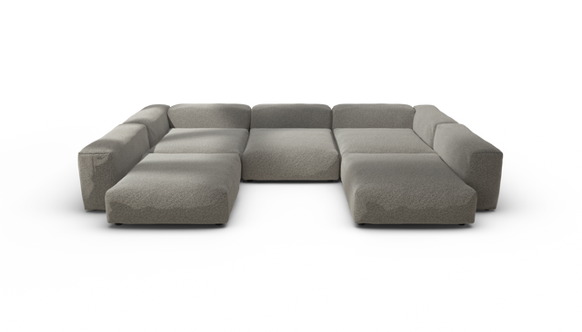 vetsak | Sofa Set 06 - Pebble - Platinum | Sofa Modulable | 6.5 Places | Grand Sofa | Sofa en U | Sofa d'angle