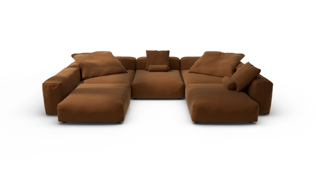 vetsak | Sofa Set 06 - Pebble - Sundried | Sofa Modulable | 6.5 Places | Grand Sofa | Sofa en U | Sofa d'angle