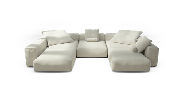 vetsak | Sofa Set 06 - Pique - Creme | Sofa Modulable | 6.5 Places | Grand Sofa | Sofa en U | Sofa d'angle