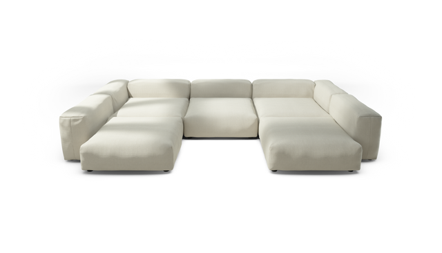 vetsak | Sofa Set 06 - Pique - Creme | Sofa Modulable | 6.5 Places | Grand Sofa | Sofa en U | Sofa d'angle