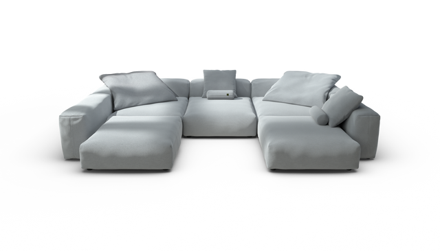 vetsak | Sofa Set 06 - Pique - Turquoise | Sofa Modulable | 6.5 Places | Grand Sofa | Sofa en U | Sofa d'angle