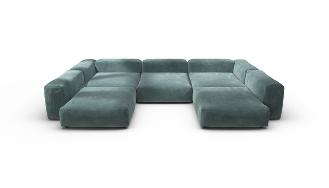vetsak | Sofa Set 06 - Cord Velour - Mint | Sofa Modulable | 6.5 Places | Grand Sofa | Sofa en U | Sofa d'angle