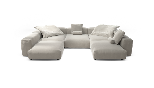 vetsak | Sofa Set 06 - Suave - Clay | Sofa Modulable | 6.5 Places | Grand Sofa | Sofa en U | Sofa d'angle