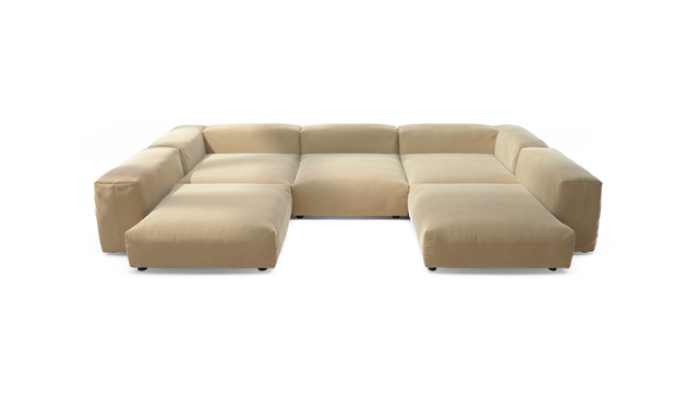 vetsak | Sofa Set 06 - Suave - Creme | Sofa Modulable | 6.5 Places | Grand Sofa | Sofa en U | Sofa d'angle
