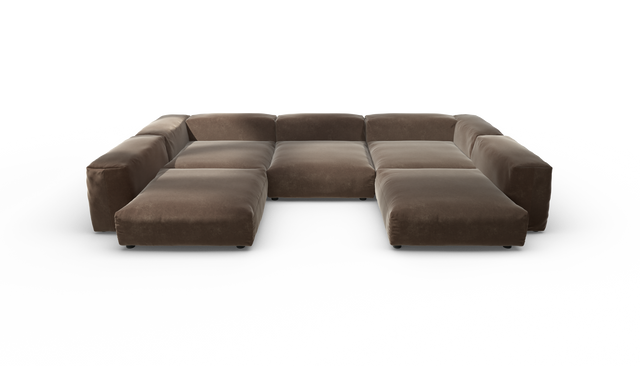 vetsak | Sofa Set 06 - Suave - Espresso | Sofa Modulable | 6.5 Places | Grand Sofa | Sofa en U | Sofa d'angle