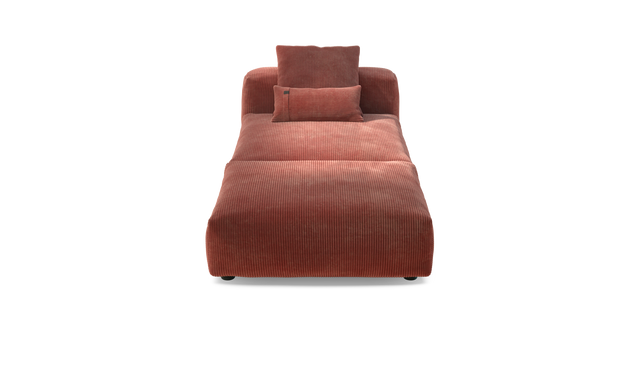 vetsak | Sofa Set 07 - Sun Lounger - Cord Velour - Brick | Sofa Modulable | 2 Places | Daybed | Méridienne