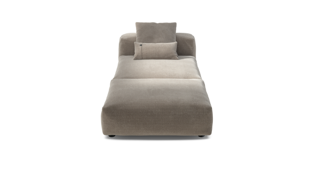 vetsak | Sofa Set 07 - Sun Lounger - Cord Velour - Platinum | Sofa Modulable | 2 Places | Daybed | Méridienne