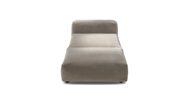 vetsak | Sofa Set 07 - Sun Lounger - Cord Velour - Platinum | Sofa Modulable | 2 Places | Daybed | Méridienne