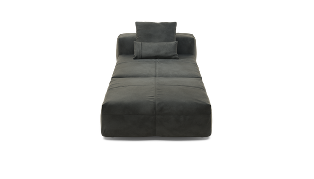 vetsak | Sofa Set 07 - Sun Lounger - Leather - Dark Grey | Sofa Modulable | 2 Places | Daybed | Méridienne