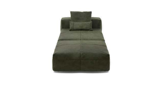vetsak | Sofa Set 07 - Sun Lounger - Leather - Olive | Sofa Modulable | 2 Places | Daybed | Méridienne