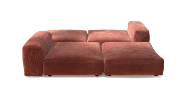 vetsak | Sofa Set 08 - Daybed - Cord Velour - Brick | Sofa Modulable | 6 Places | Outdoor Island | Double méridienne