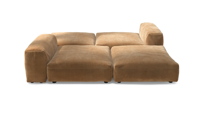 vetsak | Sofa Set 08 - Daybed - Cord Velour - Camel | Sofa Modulable | 6 Places | Outdoor Island | Double méridienne