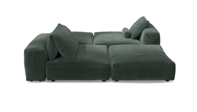 vetsak | Sofa Set 08 - Daybed - Cord Velour - Hunter | Sofa Modulable | 6 Places | Outdoor Island | Double méridienne