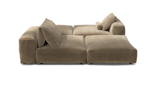 vetsak | Sofa Set 08 - Daybed - Cord Velour - Sand | Sofa Modulable | 6 Places | Outdoor Island | Double méridienne