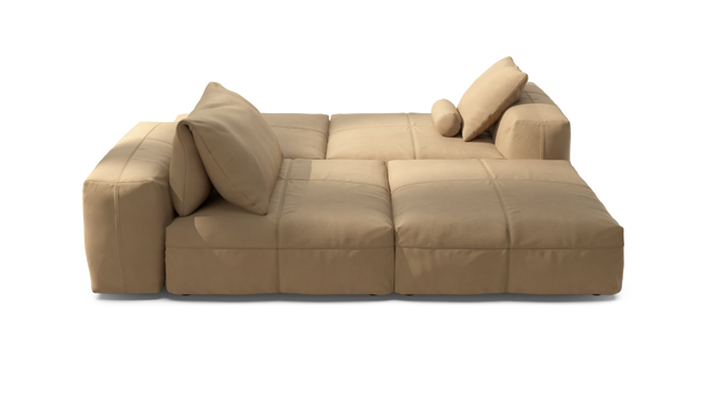 vetsak | Sofa Set 08 - Daybed - Leather - Beige | Sofa Modulable | 6 Places | Outdoor Island | Double méridienne