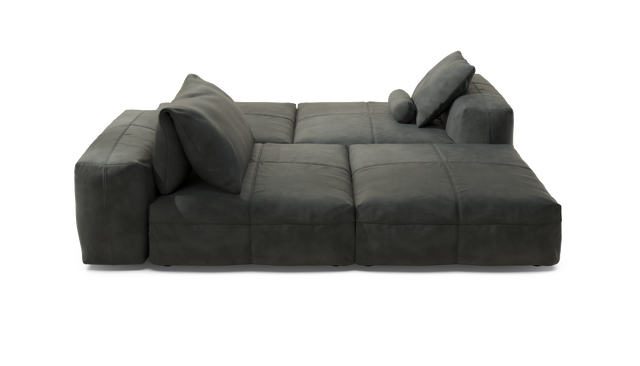 vetsak | Sofa Set 08 - Daybed - Leather - Dark Grey | Sofa Modulable | 6 Places | Outdoor Island | Double méridienne