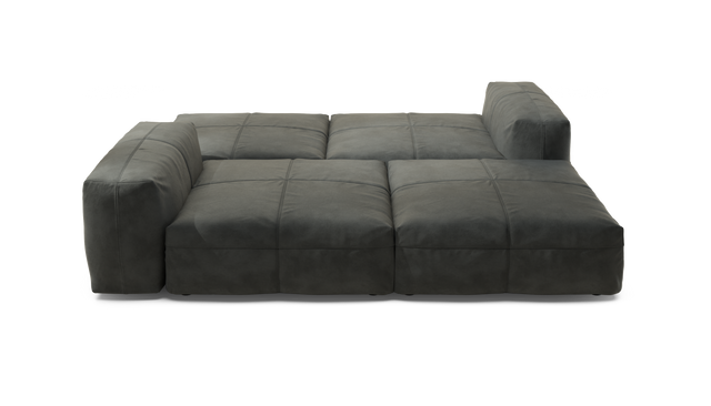 vetsak | Sofa Set 08 - Daybed - Leather - Dark Grey | Sofa Modulable | 6 Places | Outdoor Island | Double méridienne