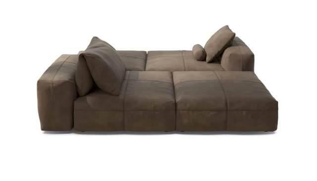 vetsak | Sofa Set 08 - Daybed - Leather - Cacao | Sofa Modulable | 6 Places | Outdoor Island | Double méridienne