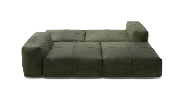 vetsak | Sofa Set 08 - Daybed - Leather - Olive | Sofa Modulable | 6 Places | Outdoor Island | Double méridienne