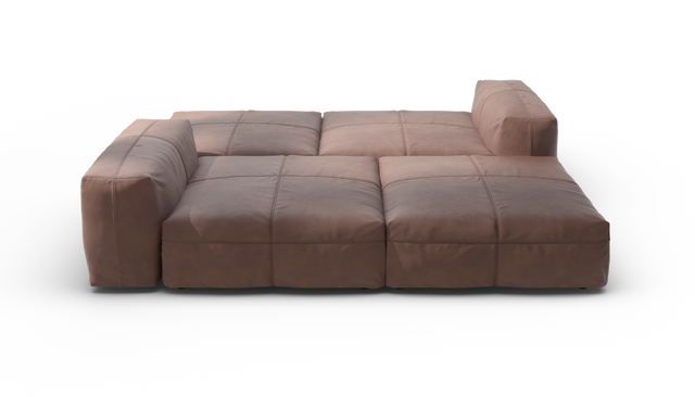 vetsak | Sofa Set 08 - Daybed - Leather - Stone | Sofa Modulable | 6 Places | Outdoor Island | Double méridienne