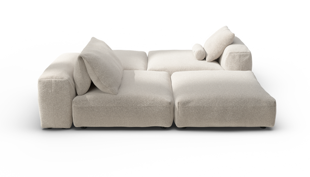 vetsak | Sofa Set 08 - Daybed - Nub - Creme | Sofa Modulable | 6 Places | Outdoor Island | Double méridienne