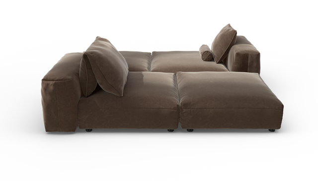 vetsak | Sofa Set 08 - Daybed - Suave - Espresso | Sofa Modulable | 6 Places | Outdoor Island | Double méridienne