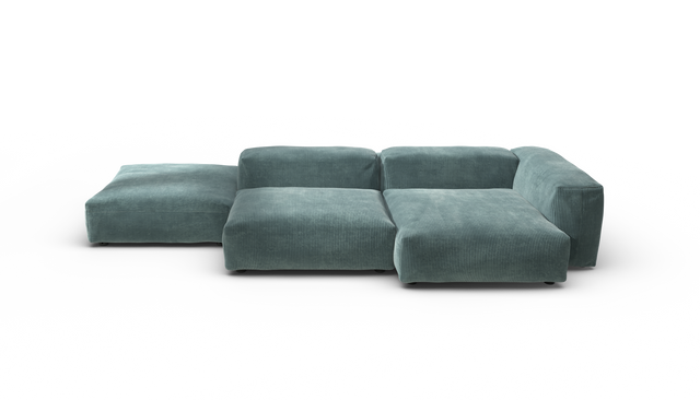 vetsak | Sofa Set 09 - The Island - Cord Velour - Mint | Sofa Modulable | 7 Places | Sofa Island