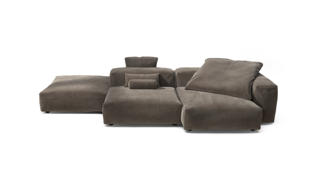 vetsak | Sofa Set 09 - The Island - Cord Velour - Mocha | Sofa Modulable | 7 Places | Sofa Island