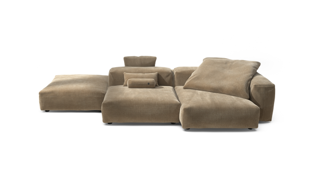 vetsak | Sofa Set 09 - The Island - Cord Velour - Sand | Sofa Modulable | 7 Places | Sofa Island