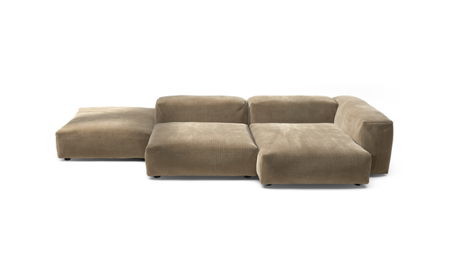 vetsak | Sofa Set 09 - The Island - Cord Velour - Sand | Sofa Modulable | 7 Places | Sofa Island