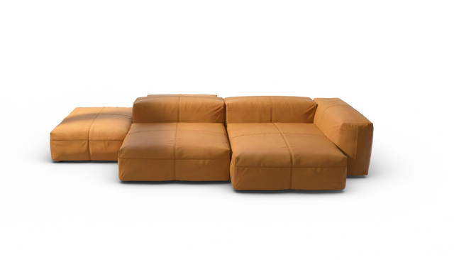 vetsak | Sofa Set 09 - The Island - Leather - Brown | Sofa Modulable | 7 Places | Sofa Island