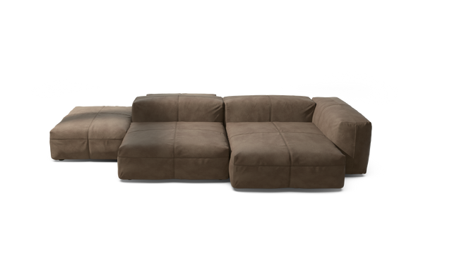 vetsak | Sofa Set 09 - The Island - Leather - Cacao | Sofa Modulable | 7 Places | Sofa Island