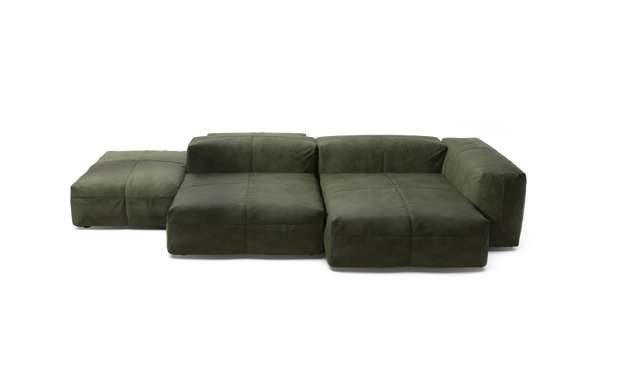 vetsak | Sofa Set 09 - The Island - Leather - Olive | Sofa Modulable | 7 Places | Sofa Island
